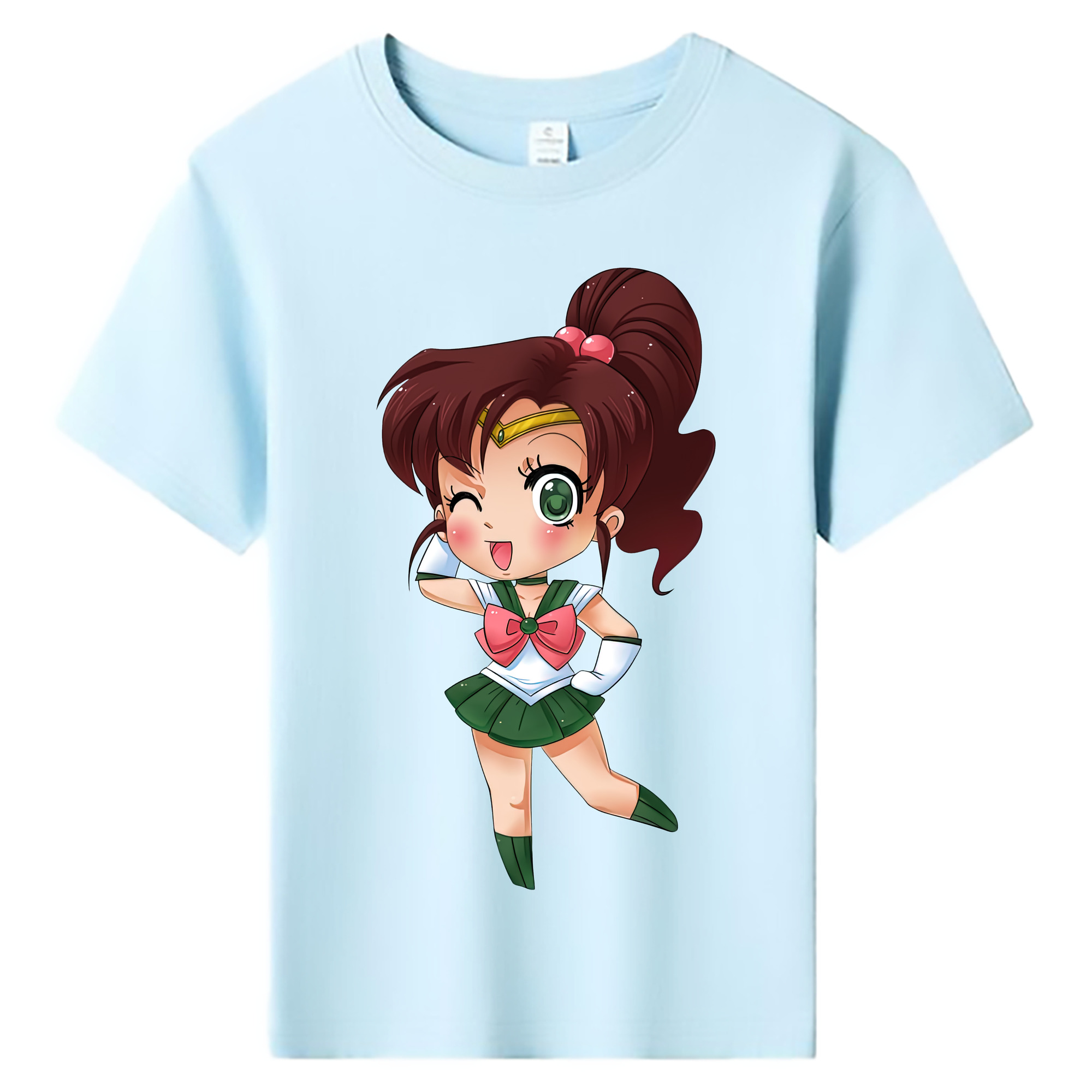 （画像用） 美少女戦士セーラームーン 木野 まこと きの まこと Sailor Moon Kino Makoto （セーラージュピター；Sailor Jupiter） 綿100％キッズTシャツ（フロントプリント）